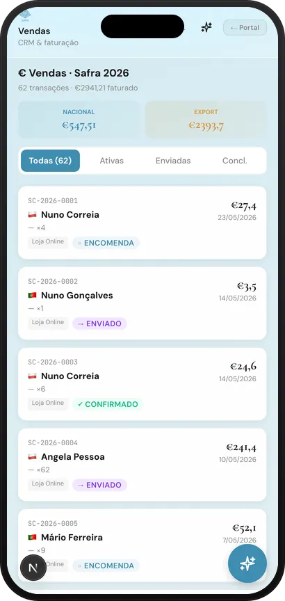 Sales pipeline on the SalOS mobile app